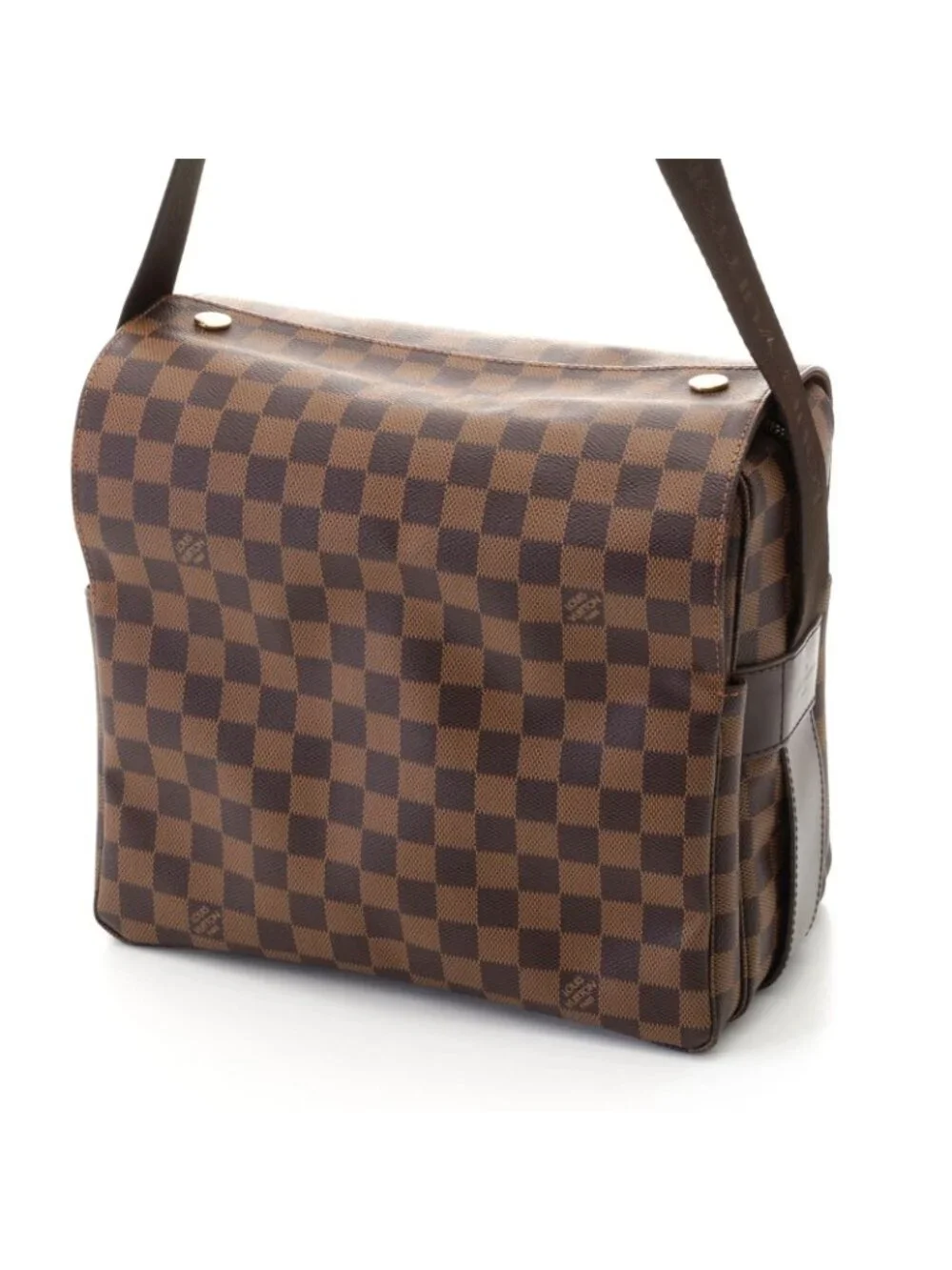 Louis Vuitton Naviglio Damier Shoulder Bag Canvas Brown